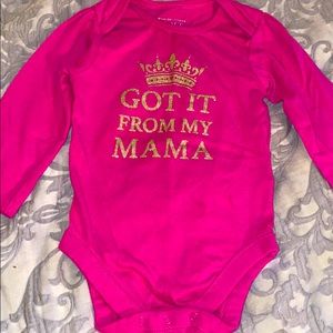 Infant girls  9-12 mo long sleeve graphic onesie.